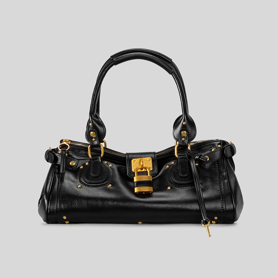 Women Bags Discount - กระเป๋าถือสะพายไหล่ผู้หญิง ดีไซน์เฉพาะตัว คุณภาพสูง สไตล์เรโทร ตกแต่งหมุดแบบ Boston