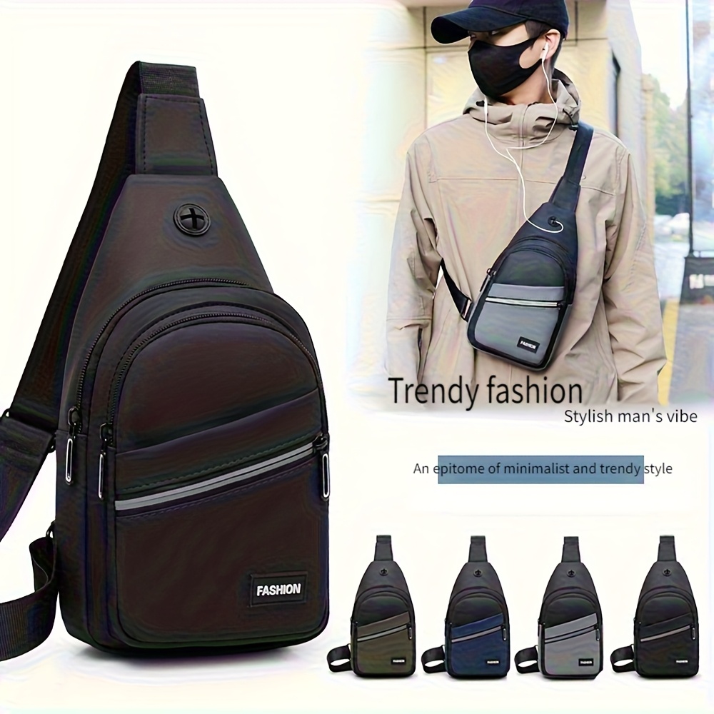Doctor Bag Leather - กระเป๋าคาดหน้าอกหนัง PU นุ่มความจุขนาดใหญ่สำหรับผู้ชาย, สายสะพายไหล่ปรับได้, ช่องซิปหลายช่อง, กระเป๋าเดินทางแบบลำลอง