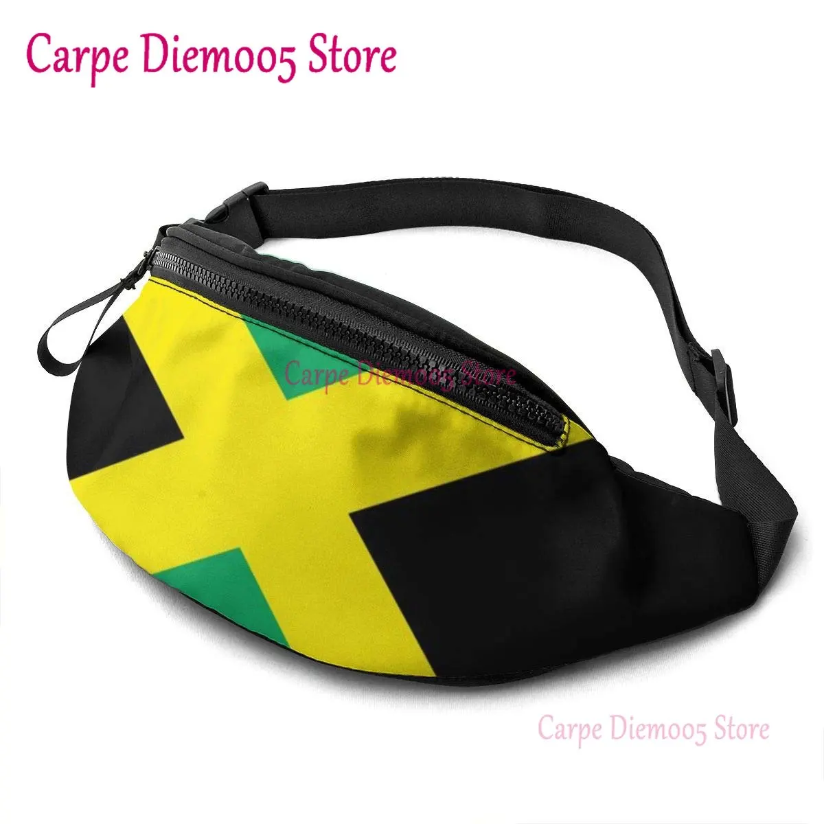 Women'S Bum Bags - กระเป๋าคาดเอวลายธงจาไมก้ามีช่องใส่หูฟังกระเป๋าคาดเอวกระเป๋าคาดเอวแบบปรับได้กระเป๋าคาดสะโพกแฟชั่นสำหรับผู้หญิงผู้ชายเด็ก