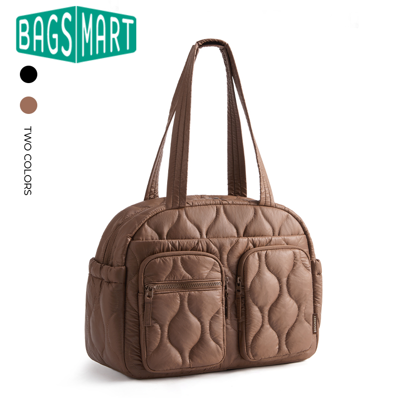 Women Bags With Laptop Compartment - BAGSMART กระเป๋าโท้ทสำหรับผู้หญิงกระเป๋าสะพายไหล่แบบลำลองกระเป๋าโฮโบกันน้ำเหมาะกับแล็ปท็อปขนาด 13 นิ้วสำหรับการเดินทางออกกำลังกายวิทยาลัย
