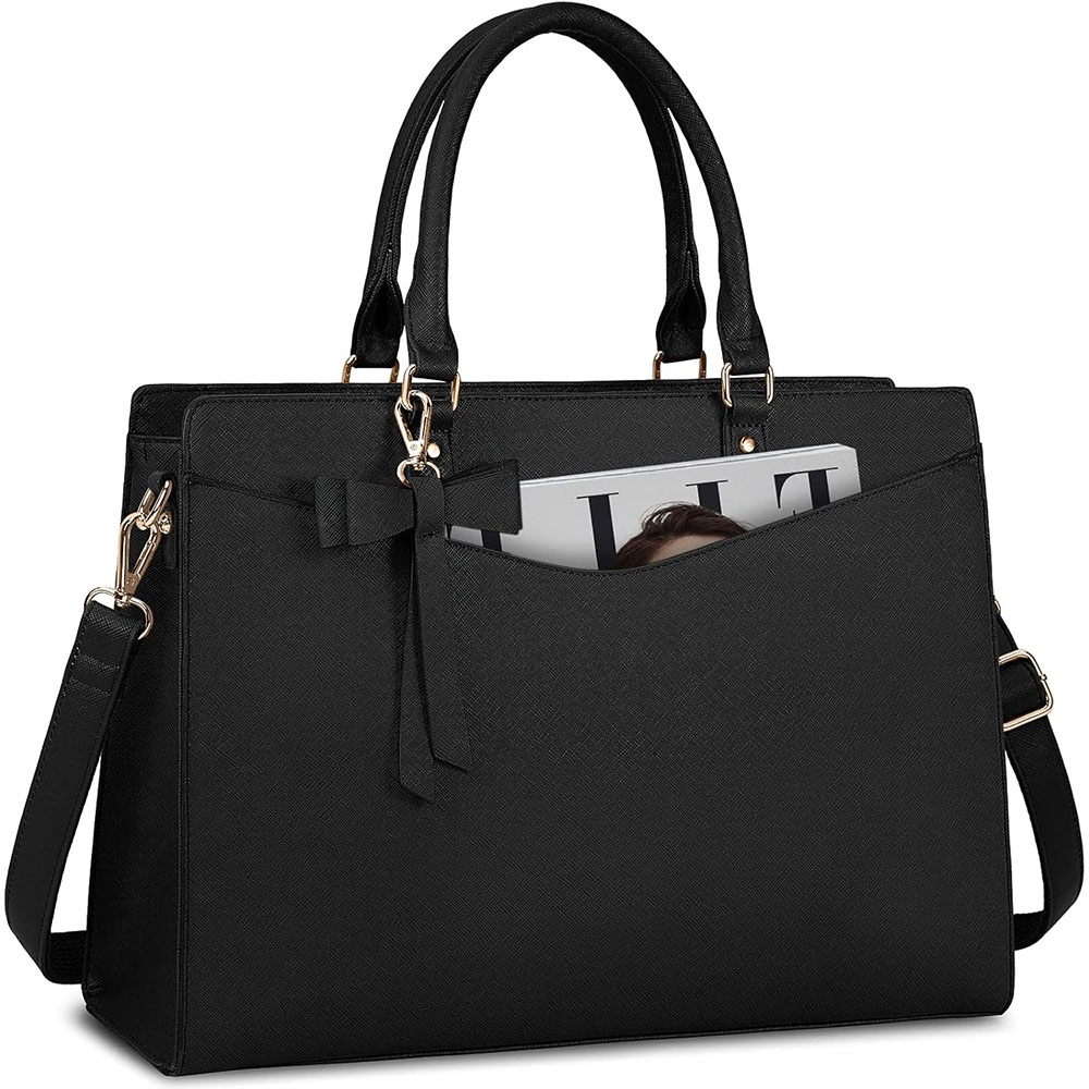 Women Bags With Laptop Compartment - กระเป๋าแล็ปท็อปสำหรับผู้หญิง 15.6 นิ้ว หนัง PU กระเป๋าใส่แล็ปท็อป