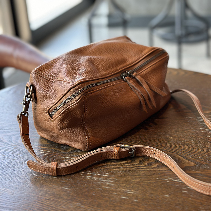Doctor Bag Leather - 2026 ใหม่กระเป๋าสะพายข้างผู้หญิงหนังแท้น้ำหนักเบากระเป๋าสะพายข้างหนังวัวนุ่มย้อนยุคอเนกประสงค์