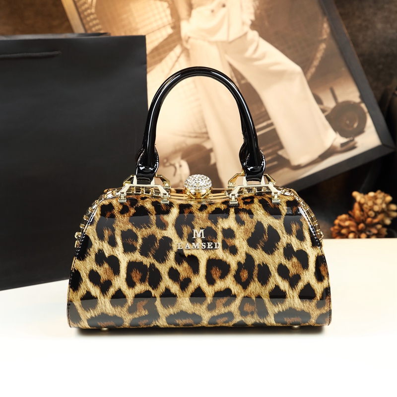 Doctor Bag Leather - แฟชั่นผู้หญิงกระเป๋าถือหญิงคริสตัลอัญมณีหัวเข็มขัดกระเป๋าหนังไหล่ Messenger กระเป๋า Doctor กระเป๋าสุภาพสตรีเพชรใหม่