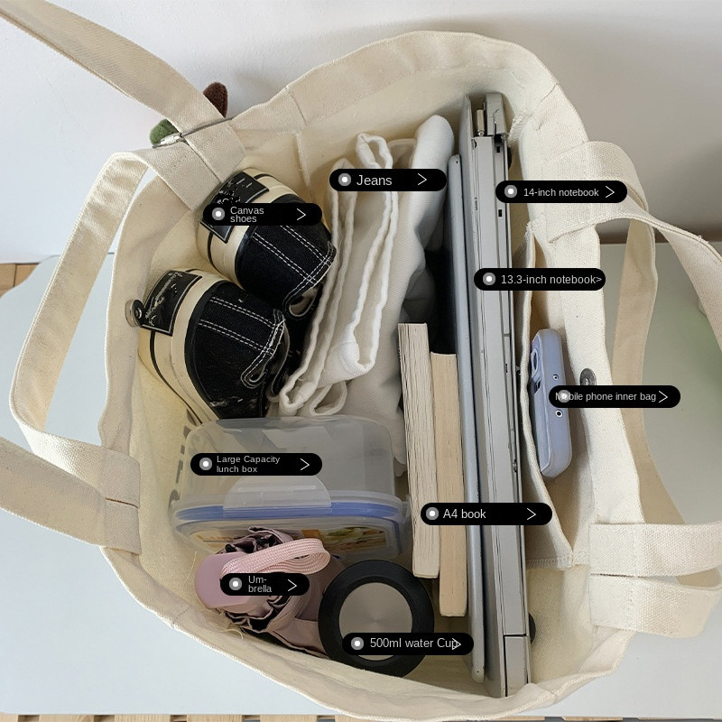 กระเป๋าผ้าใบตัวอักษร INS กระเป - Women Bags With Laptop Compartment บทวิจารณ์และราคา