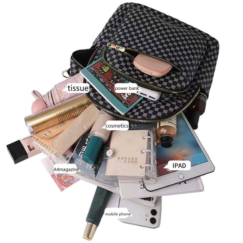 กระเป๋าเป้สะพายหลัง PU ลายเรขา - Women'S Bags Going Out บทวิจารณ์และราคา