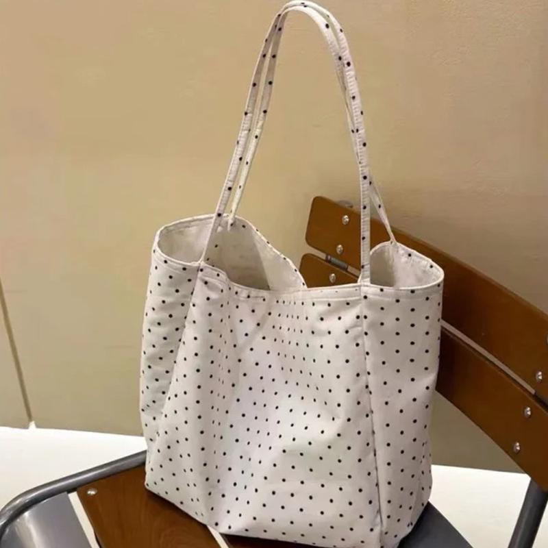 กระเป๋าโท้ทลายจุดผ้าแคนวาสขนาด - Women Bags Discount บทวิจารณ์และราคา