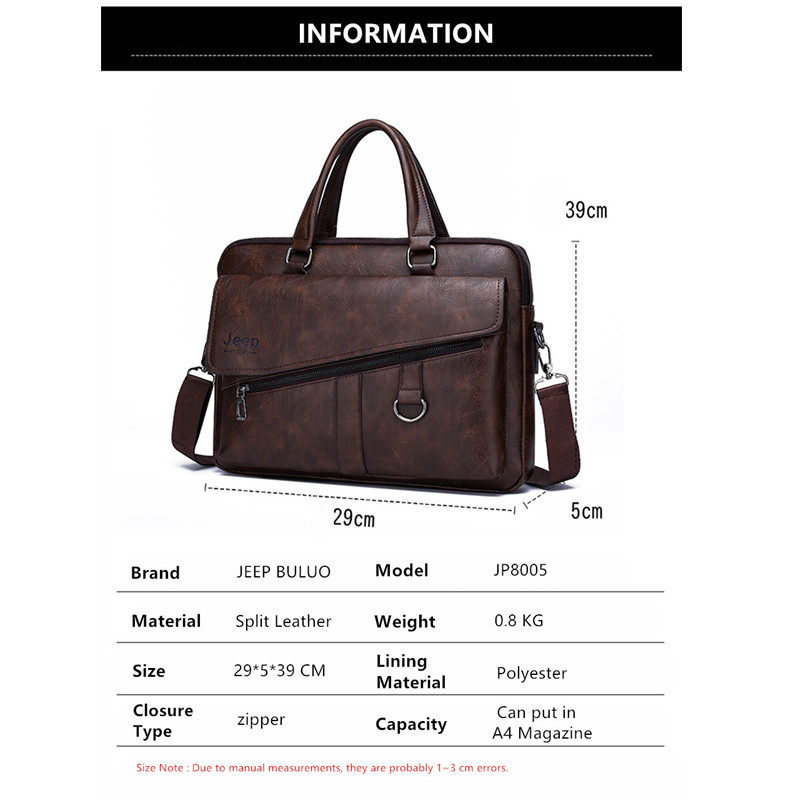 JEEP BULUO กระเป๋าเอกสารแยกหนั - Doctor Bag Leather บทวิจารณ์และราคา
