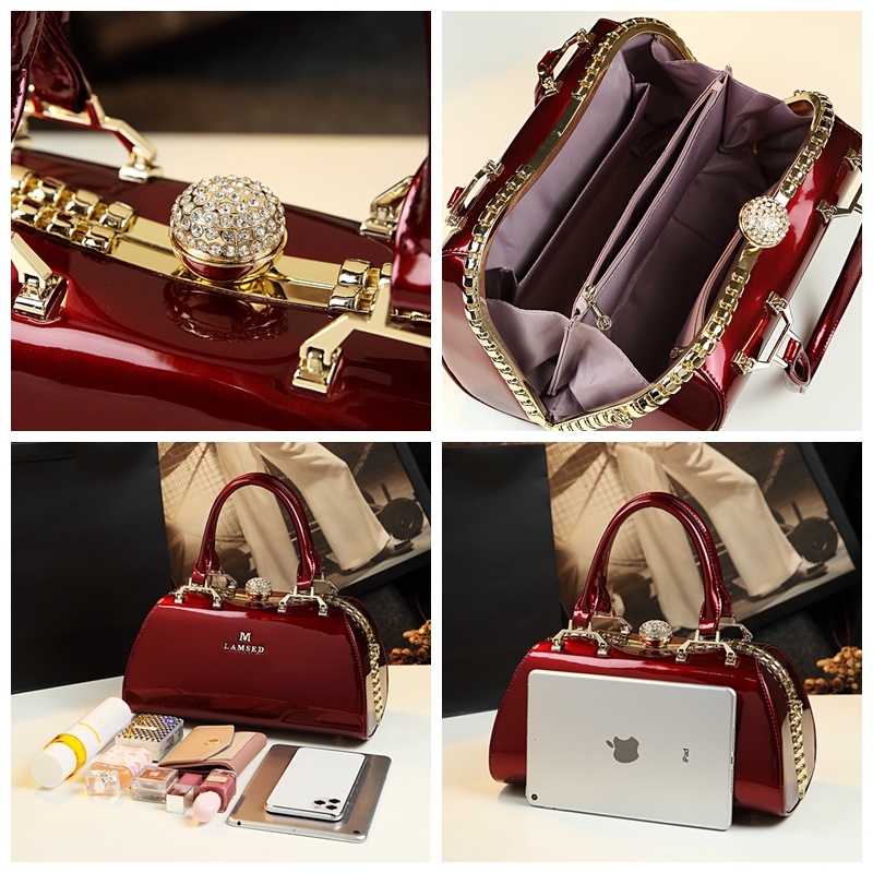 แฟชั่นผู้หญิงกระเป๋าถือหญิงคริ - Doctor Bag Leather บทวิจารณ์และราคา